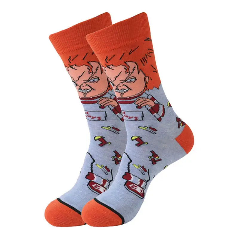 Gothic Cartoon Print Socks