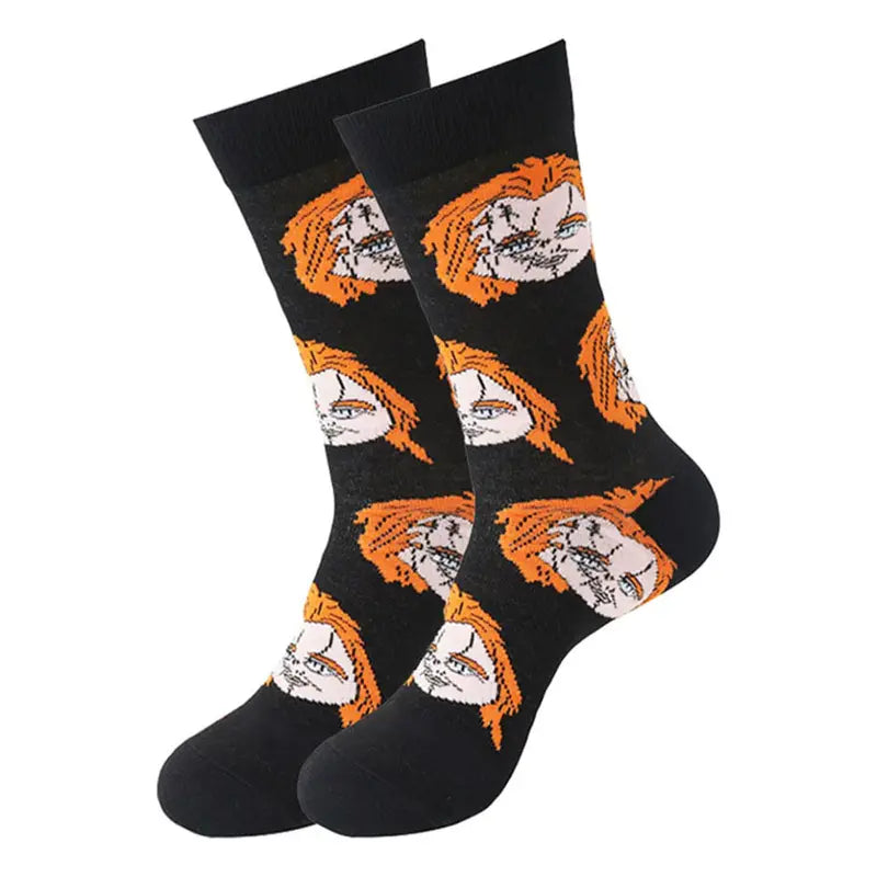 Gothic Cartoon Print Socks