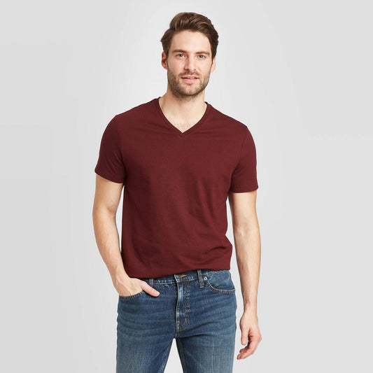 Men's Every Wear Short Sleeve V-Neck T-Shirt - Medium - Pomegranate - Goodfellow & Co™