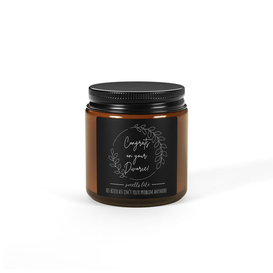 Congrats on your Divorce! Soy Candle - Humorous Gift - Amber Jar - Perfect Gift for Friends