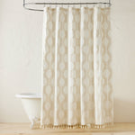 In the Name of Love Clipped Shower Curtain White - Opalhouse™ Designed by Jungalow™: Cotton & Polyester, Jacquard Weave