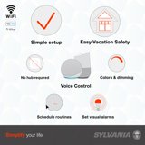 SYLVANIA Wifi Smart Light Bulb, LED 60W Equivalent, Full Color Dimmable A19