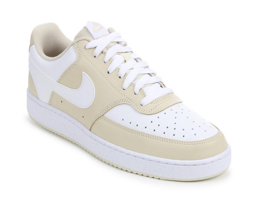Men's Nike Court Vision Low Sustainable Sneakers - Color: khaki/white - Size: M 10