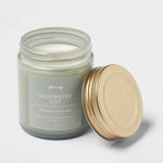 Tinted Glass Rainwater Lily Lidded Jar Candle Blue 8oz - Threshold™: Soy & Paraffin Wax, Wooden Wick, 34hr Burn Time