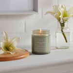 Tinted Glass Rainwater Lily Lidded Jar Candle Blue 8oz - Threshold™: Soy & Paraffin Wax, Wooden Wick, 34hr Burn Time