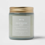 Tinted Glass Rainwater Lily Lidded Jar Candle Blue 8oz - Threshold™: Soy & Paraffin Wax, Wooden Wick, 34hr Burn Time