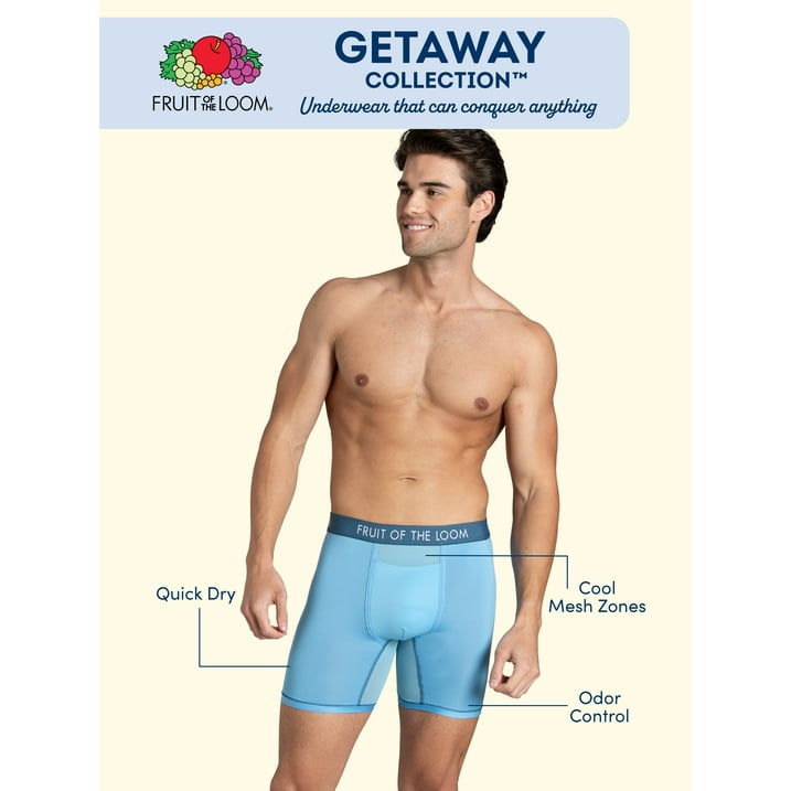 Fruit of the Loom Men's Getaway Collection Boxer Briefs, 3-Pack - Size S