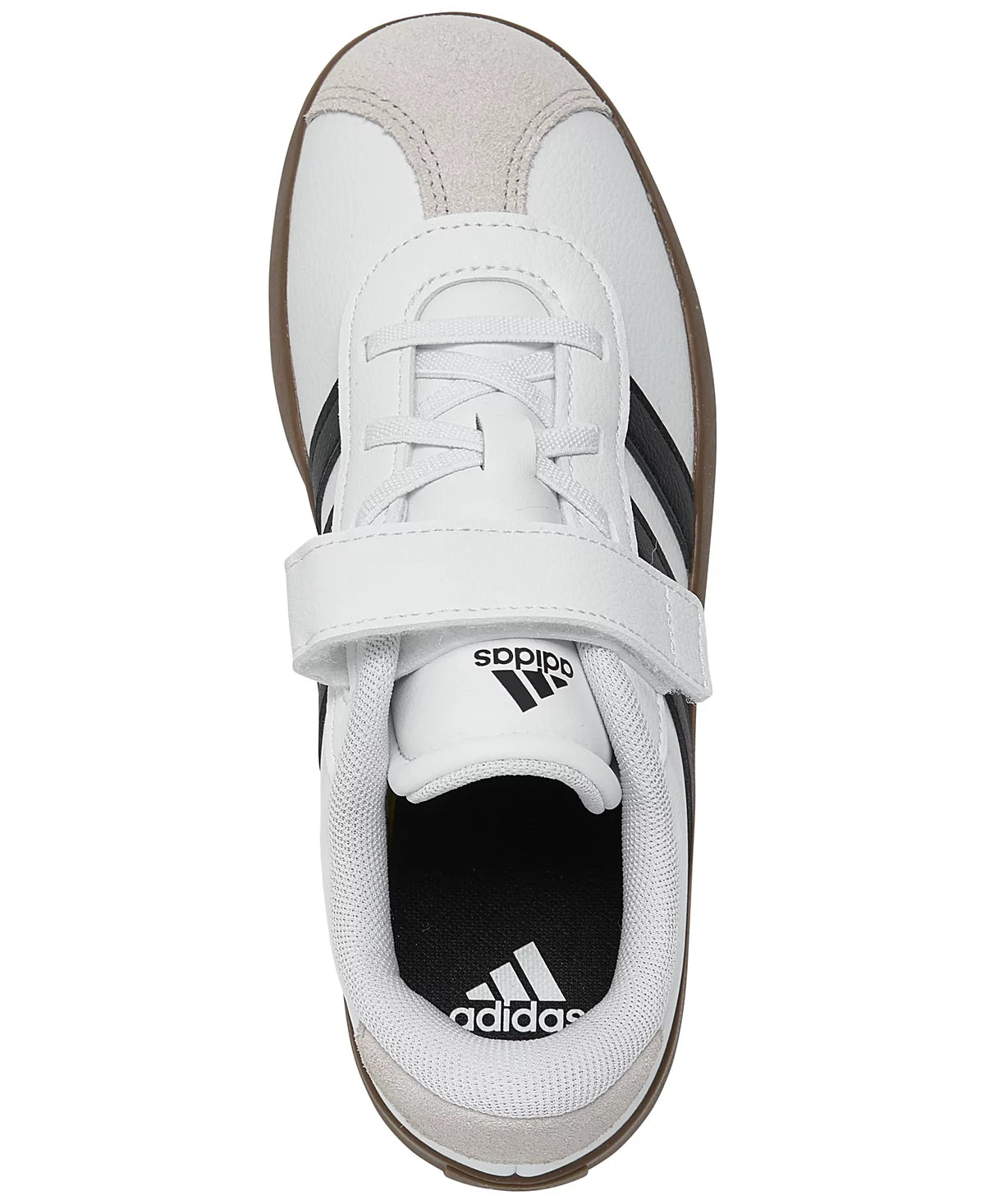 Adidas Little Kids VL Court 3.0 Fastening Strap Casual Sneakers from Finish Line - Color:White, Black - Size:2.5