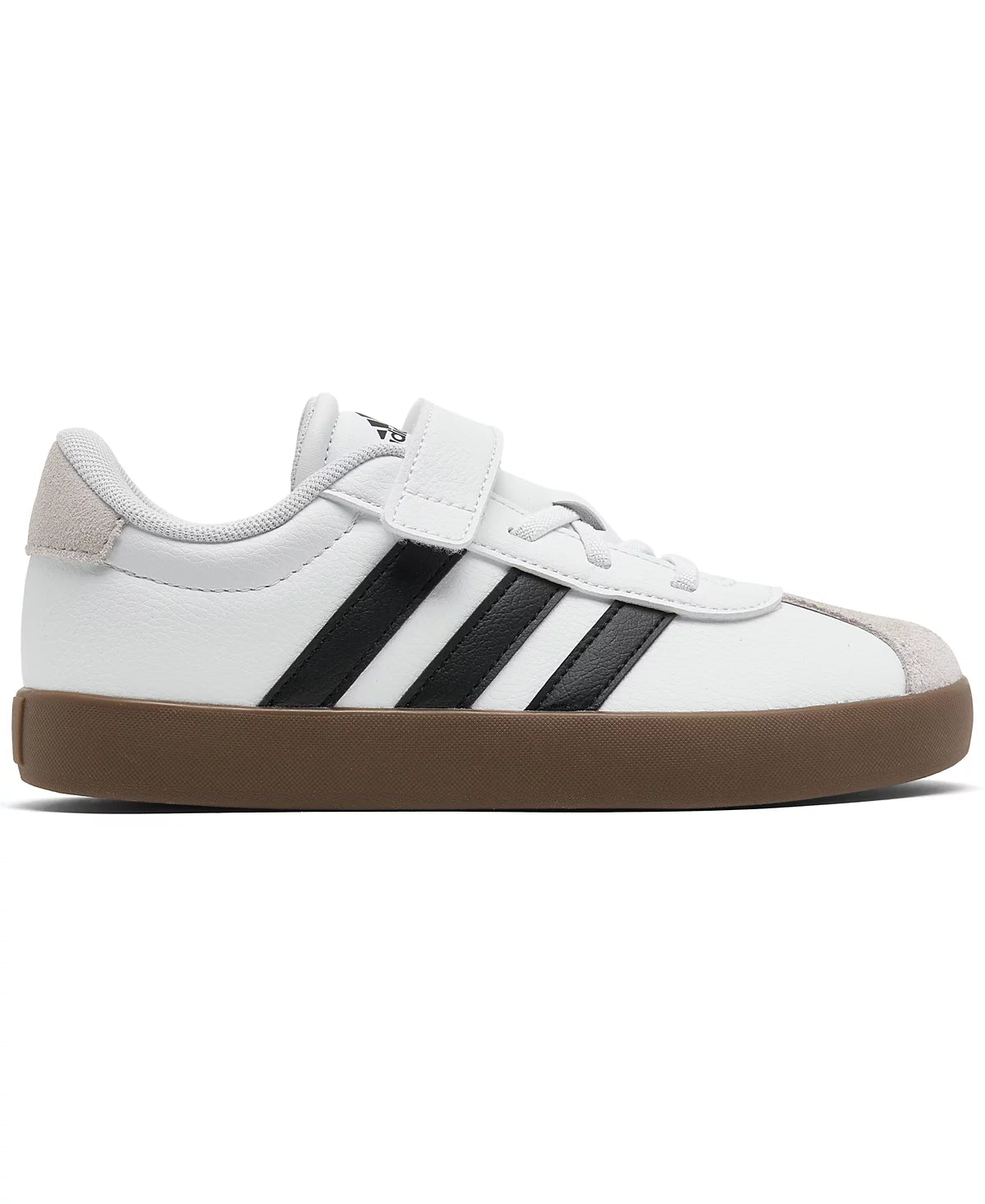 Adidas Little Kids VL Court 3.0 Fastening Strap Casual Sneakers from Finish Line - Color:White, Black - Size:2.5