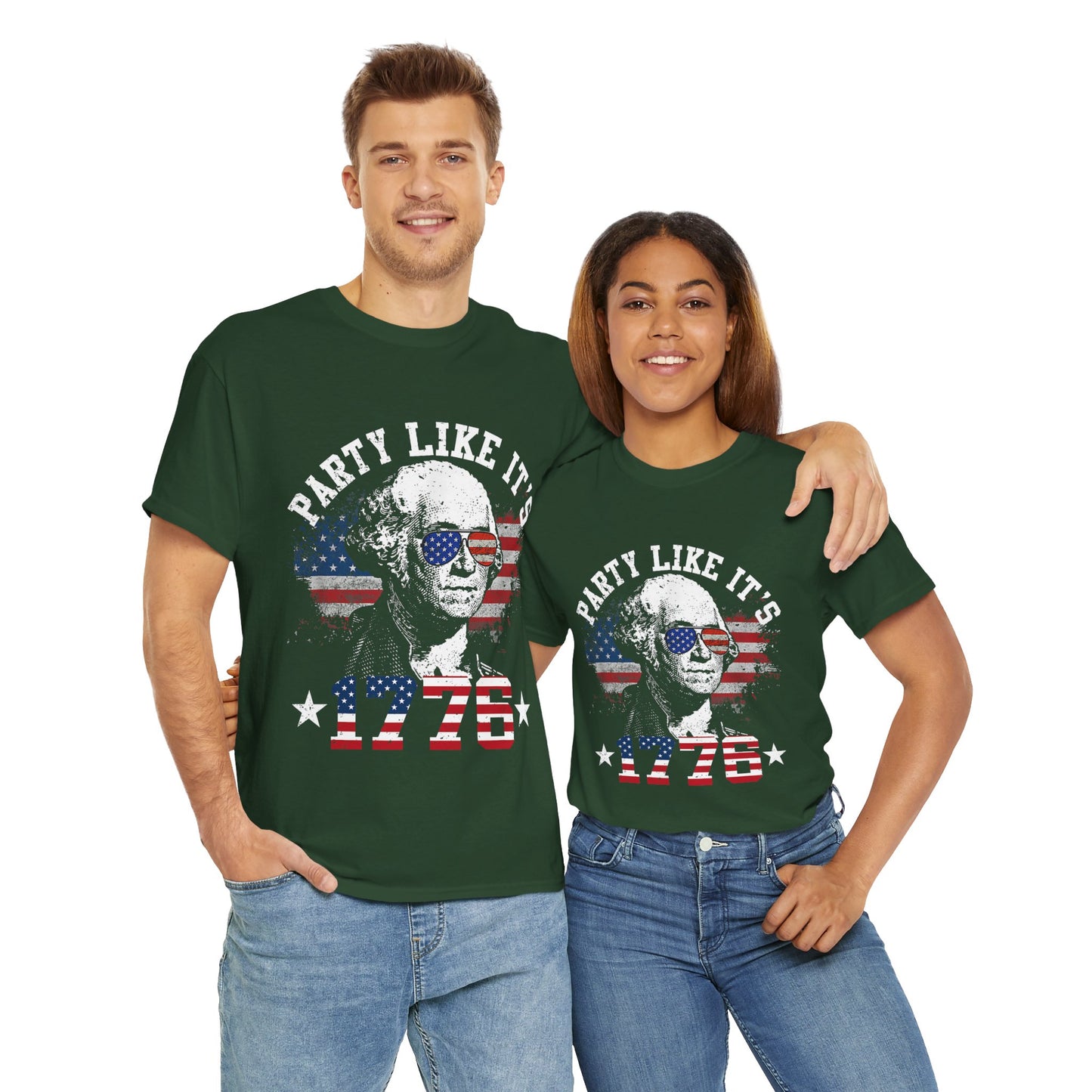 Patriotic Party Tee | Unisex Heavy Cotton Shirt, Independence Day Apparel, 4th of July T-Shirt, American Pride Shirt, Celebratory Clothing