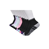 Athletic Works Girls Flat Knit Ankle Socks, 10-Pack, Sizes S (6-10.5) - L (4-10)