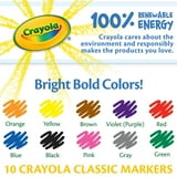 Crayola Fine Line Markers, Classic Colors, 10 Count, Back to School Supplies for Kids and Teachers, Gifts