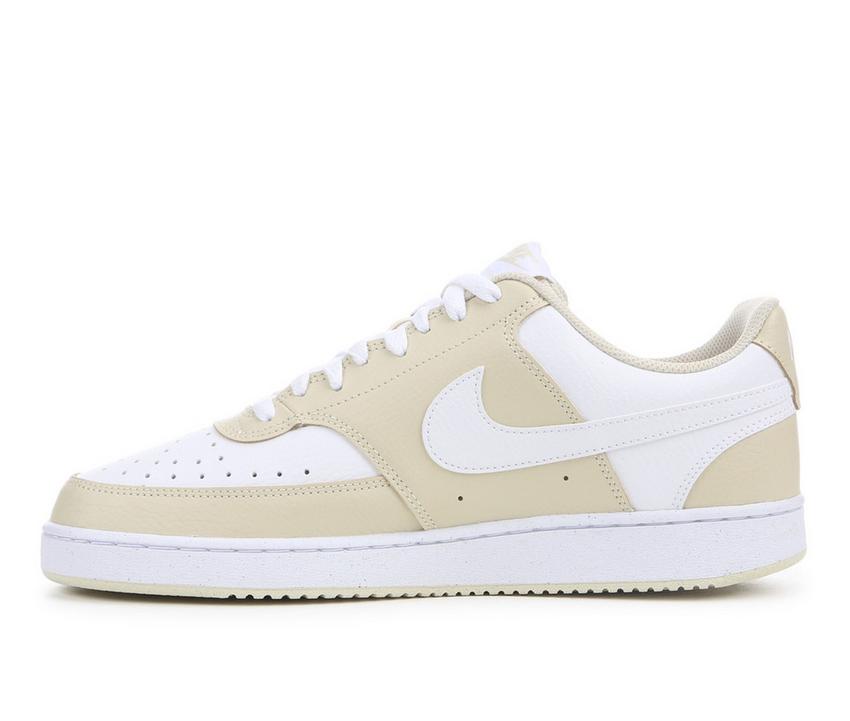 Men's Nike Court Vision Low Sustainable Sneakers - Color: khaki/white - Size: M 10