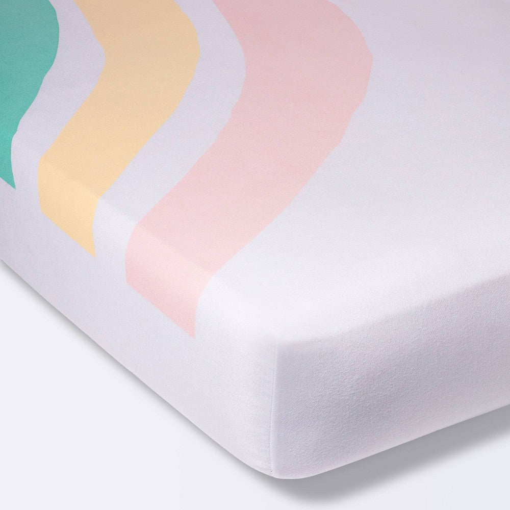 Fitted Crib Sheet Large Rainbow - Cloud Island