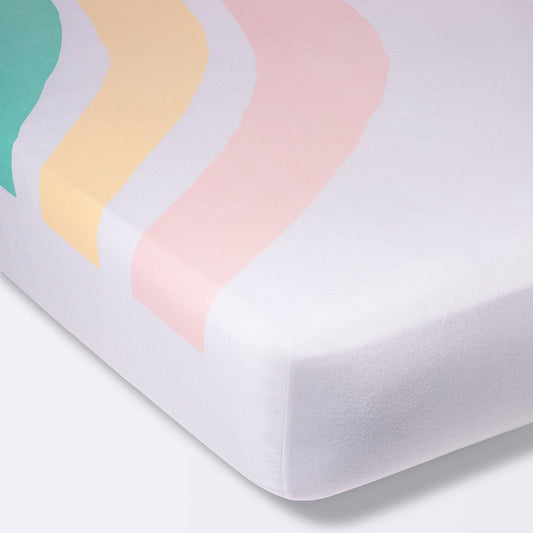 Fitted Crib Sheet Large Rainbow - Cloud Island