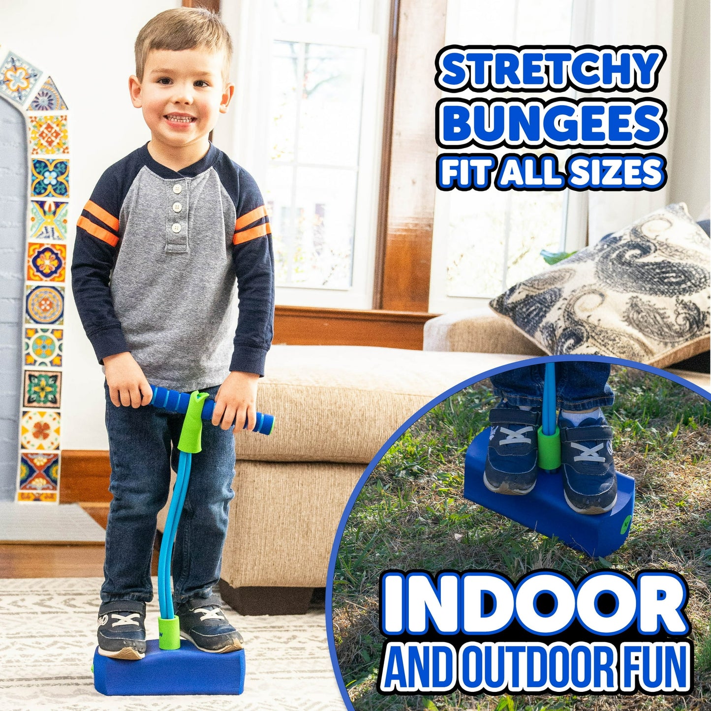 Waddle Foam Pogo Hopper, Kids Fun and Safe Pogo Stick, Blue