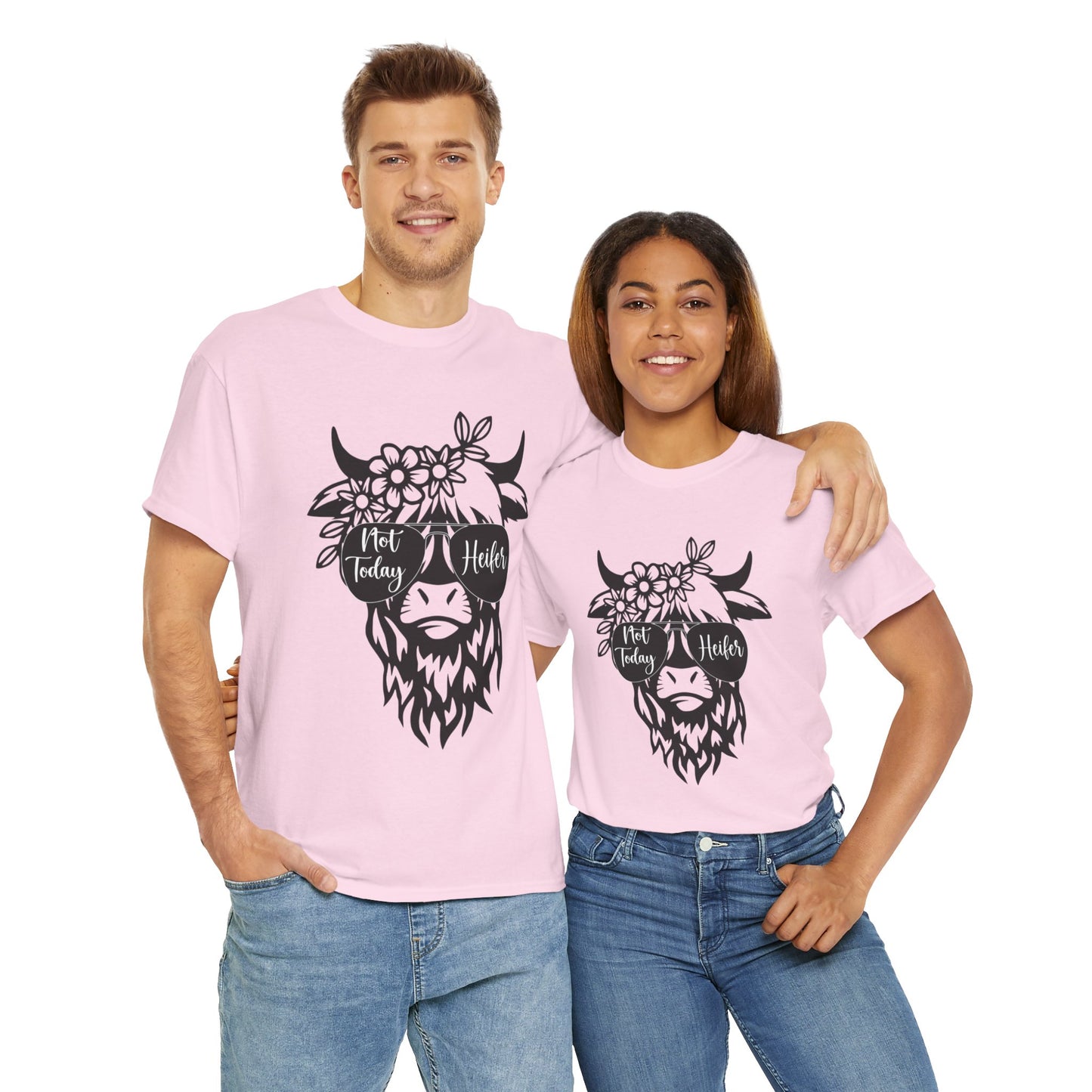 Funny Unisex Heavy Cotton Tee - 'Not Today Heifer'
