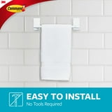 Command Bath Plastic Hand Towel Bar, White, 1 Hand Towel Rack, Holds 3 lbs, 4 Strips