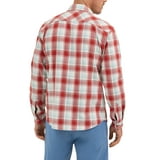 Wrangler® Men's Slim Fit Long Sleeve Woven Twill Shirt with Sunglasses Cleaner, Size: 3XL (54/56) Color: Red Ochre