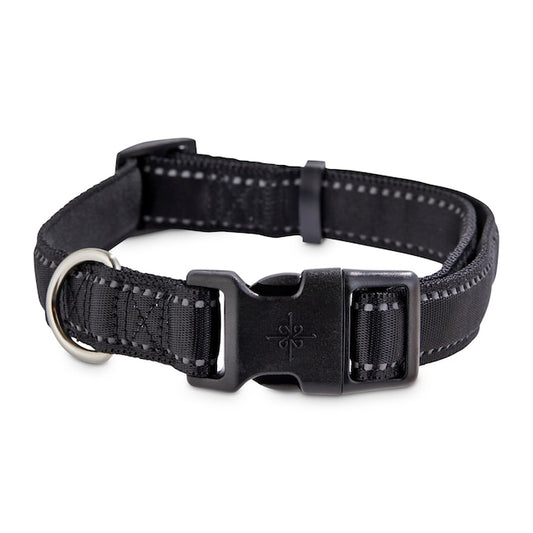 Youly Reflective Black Dog Collar, Large