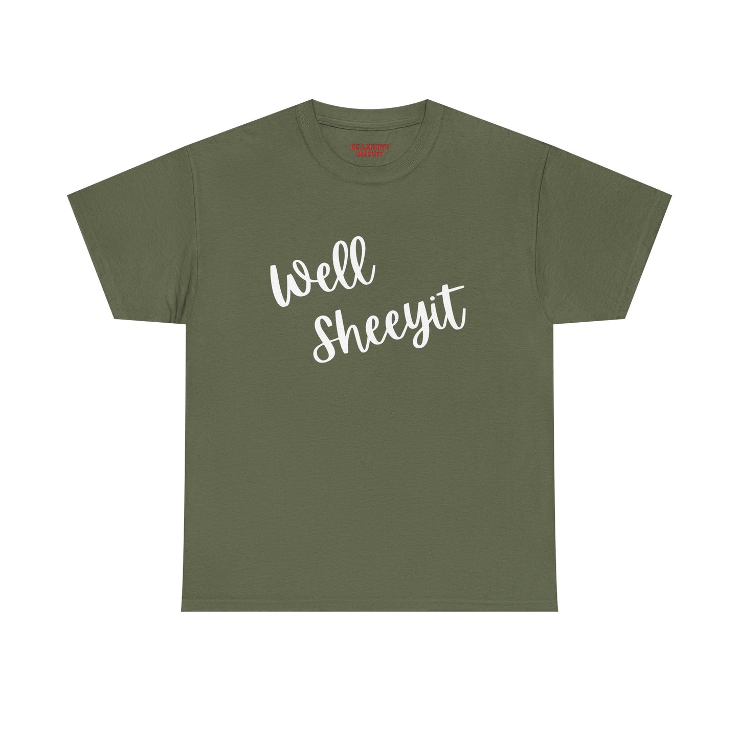 Unisex Heavy Cotton Tee - "Well Sheeyit" - Casual Wear, Gift for Friends, Fun Statement Shirt, Humor T-Shirt, Relaxed Fit Top