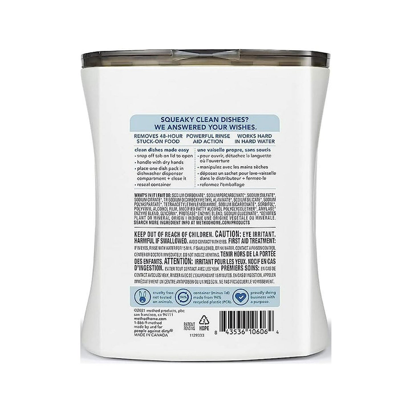 Method Free & Clear Scent Pods Dishwasher Detergent 17.2 oz 30 pk