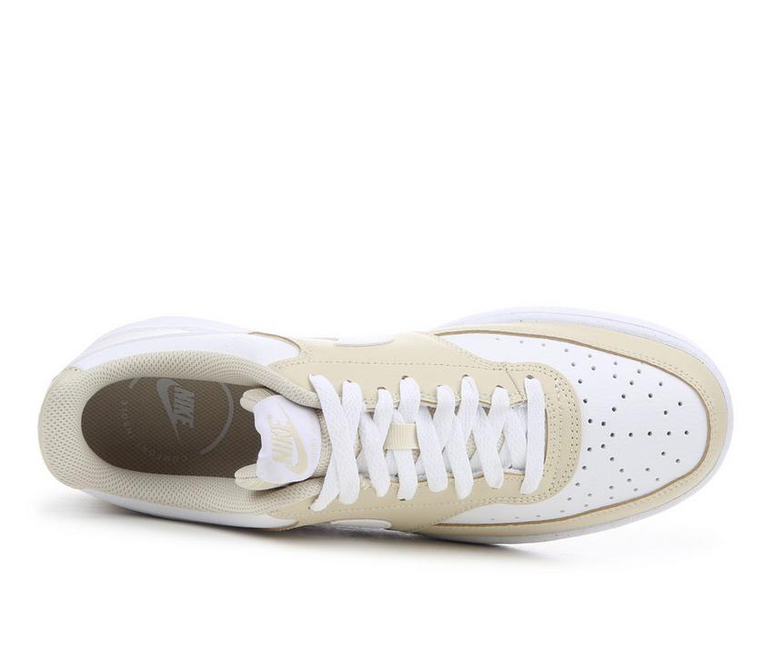 Men's Nike Court Vision Low Sustainable Sneakers - Color: khaki/white - Size: M 10