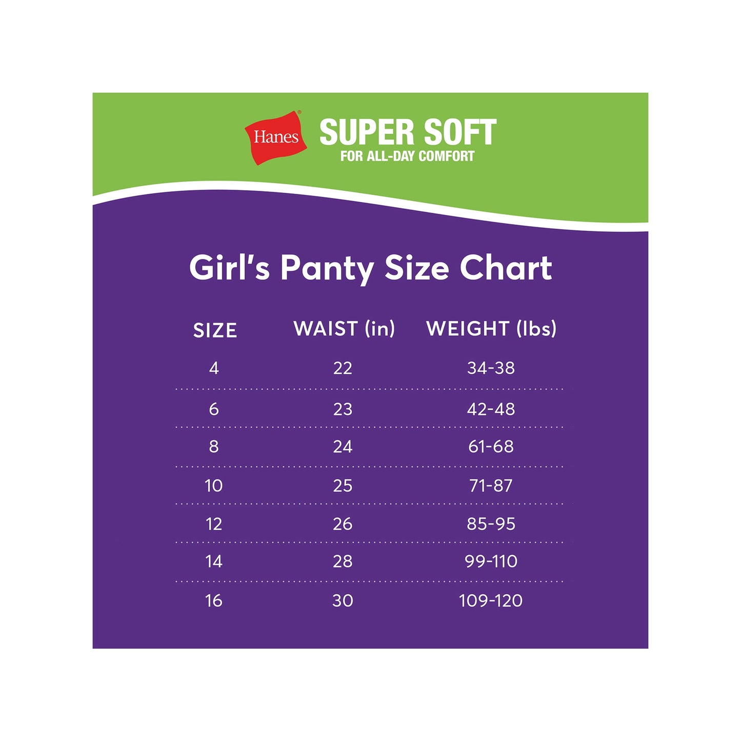 Hanes Girls' Pure Comfort Microfiber Brief, 5 Pack - Size 12
