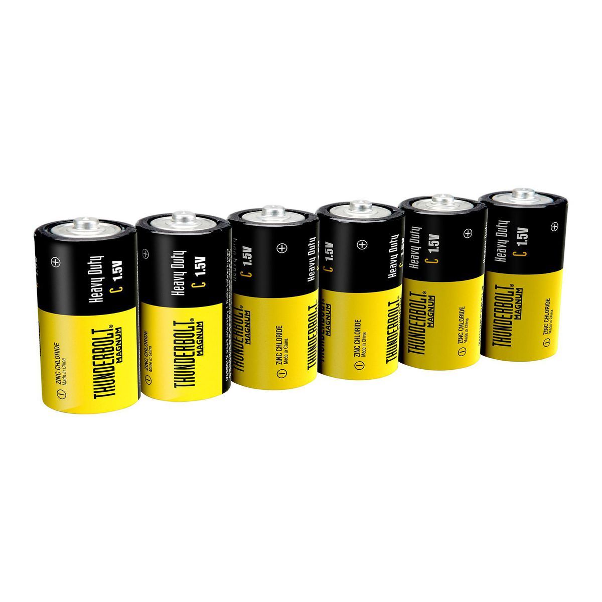 THUNDERBOLT MAGNUM C Zinc Chloride Batteries, 6 Pack