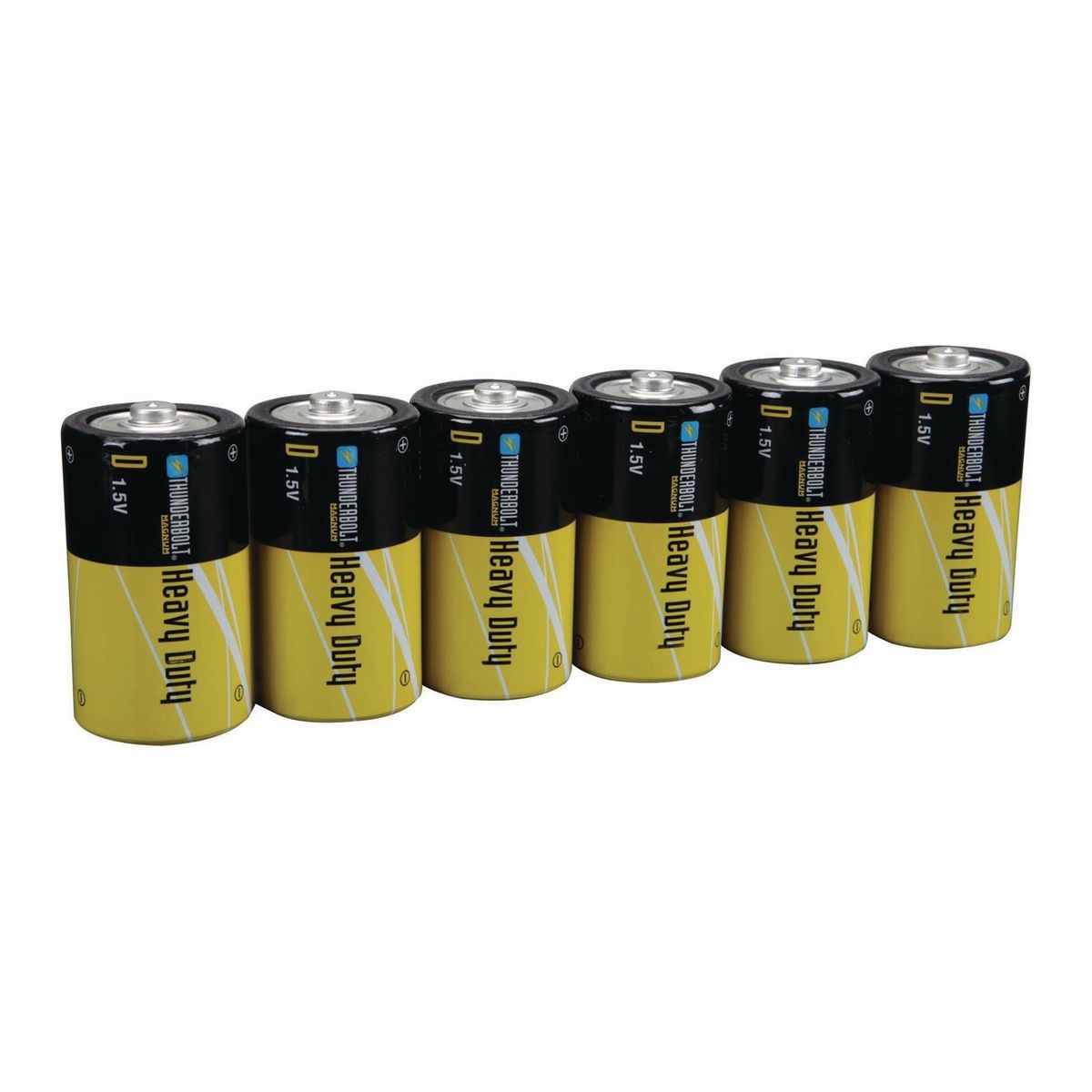 THUNDERBOLT MAGNUM D Zinc Chloride Batteries, 6 Pack