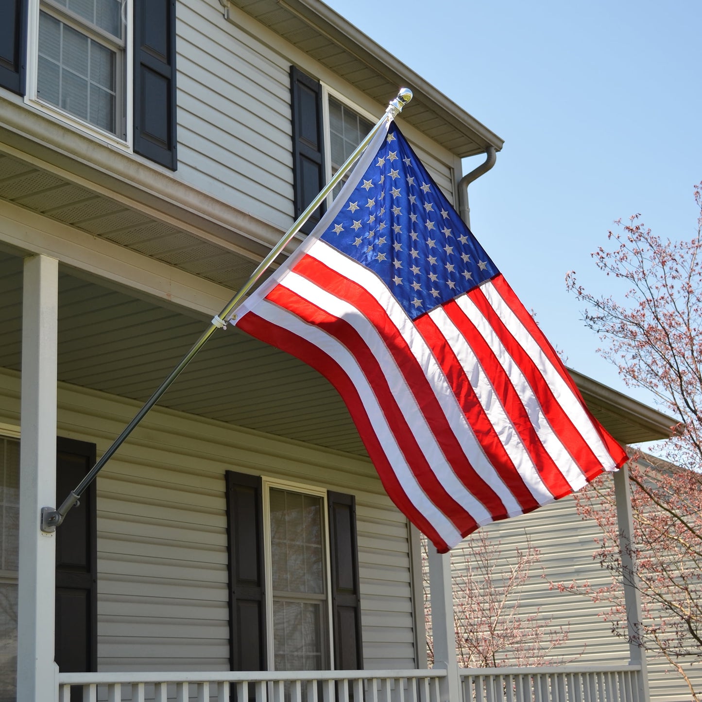 3x5ft Nylon Betsy Flags American Flag, Sewn Stripes Embroidered Stars Grommeted