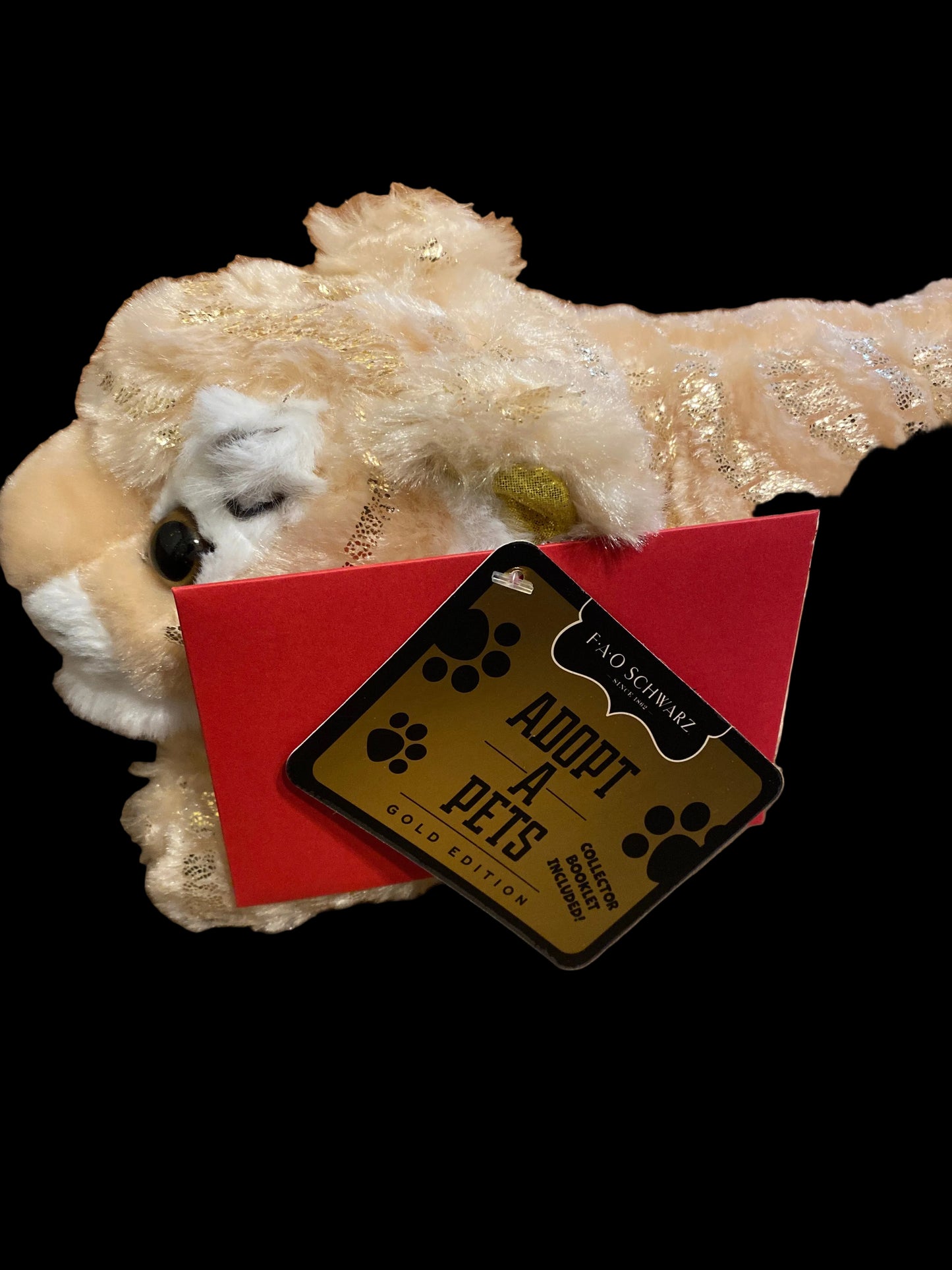 FAO Schwarz Lying Tiger 15" Stuffed Animal - Gold Edition - Adopt A Pets