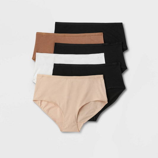 Women's 6pk Briefs - Solid Mix - 1X(18) Auden™