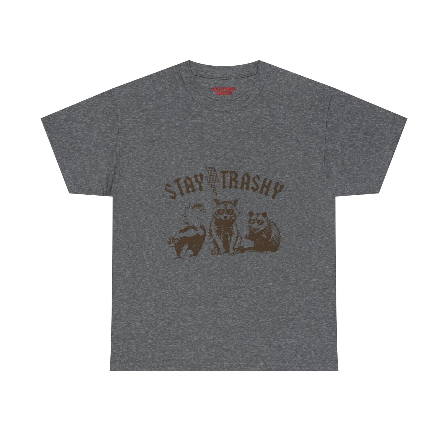 Stay Trashy Unisex Heavy Cotton Tee, Cool Graphic Tee, Nature Lover Shirt, Vintage Animal Design, Eco-Friendly Wear, Gift for Friends