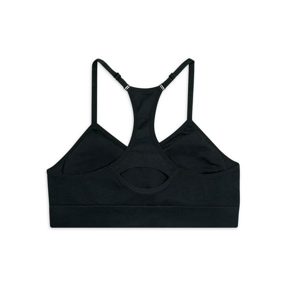Athletic Works Girls Keyhole Seamless Bra, 2-Pack, Size M, Black