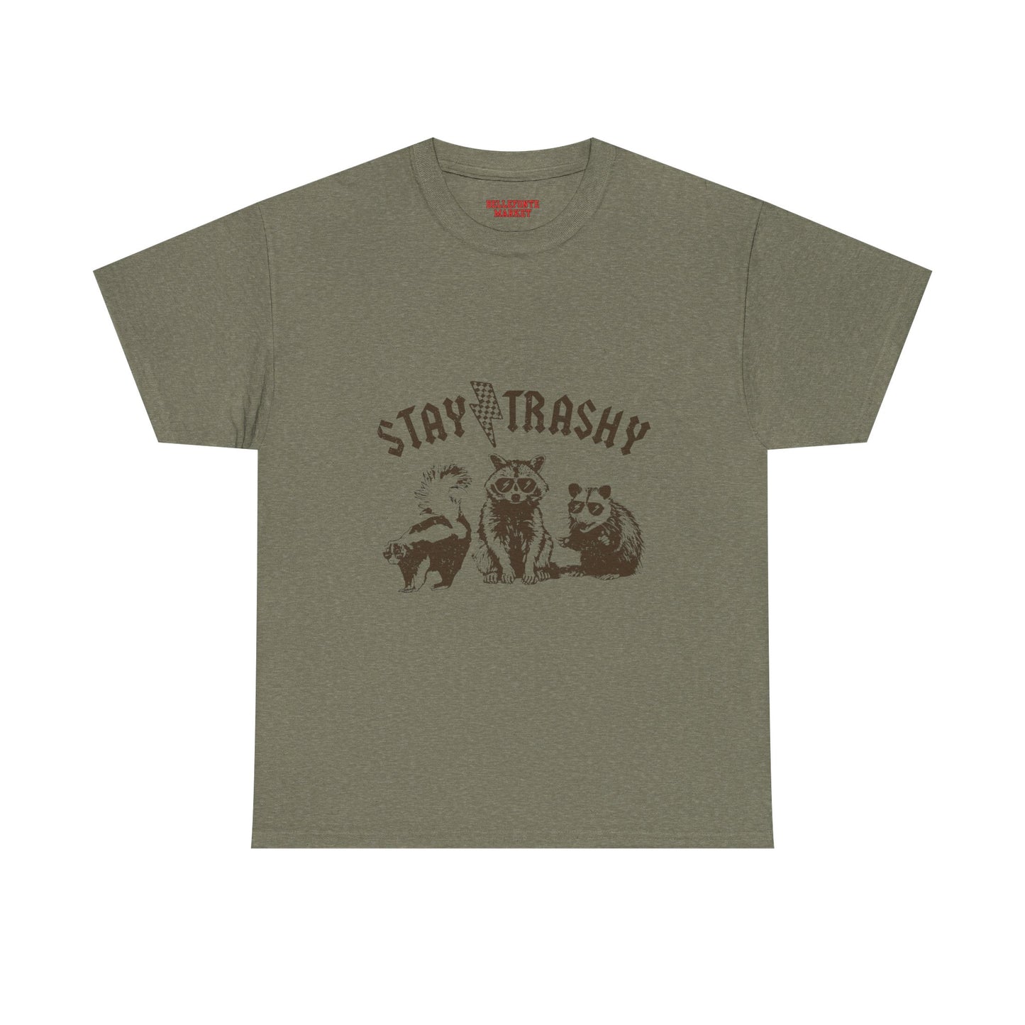 Stay Trashy Unisex Heavy Cotton Tee, Cool Graphic Tee, Nature Lover Shirt, Vintage Animal Design, Eco-Friendly Wear, Gift for Friends