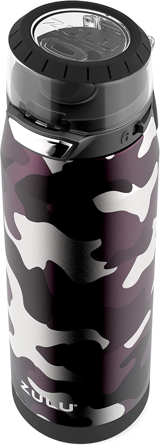 ZULU Swift Stainless Steel Vacuum Insulated Water Bottle with Silicone Straw, 20oz (Camo)