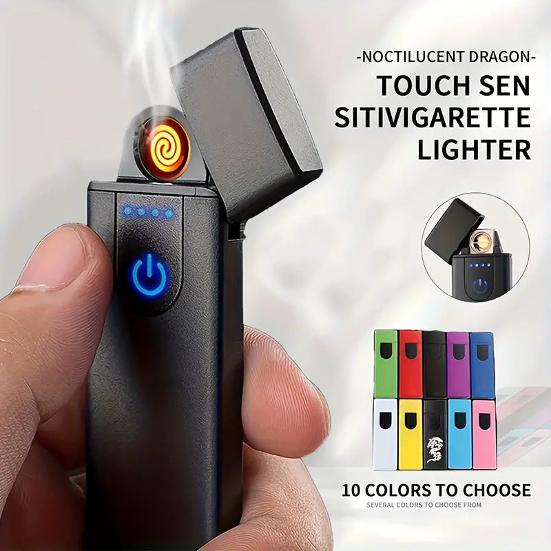 USB Rechargeable Electric Lighter: Windproof, Touch Sensitive