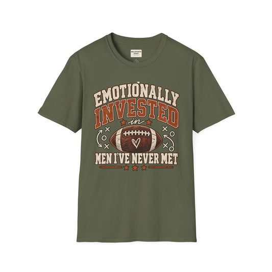 Emotionally Invested in Men I’ve Never Met Football T-Shirt | Vintage Game Day Tee