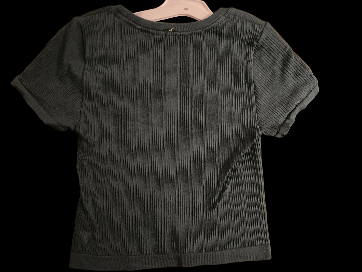 Women's Seamless Rib Cropped Short Sleeve Shirt - All in Motion™ Dark Green XXL