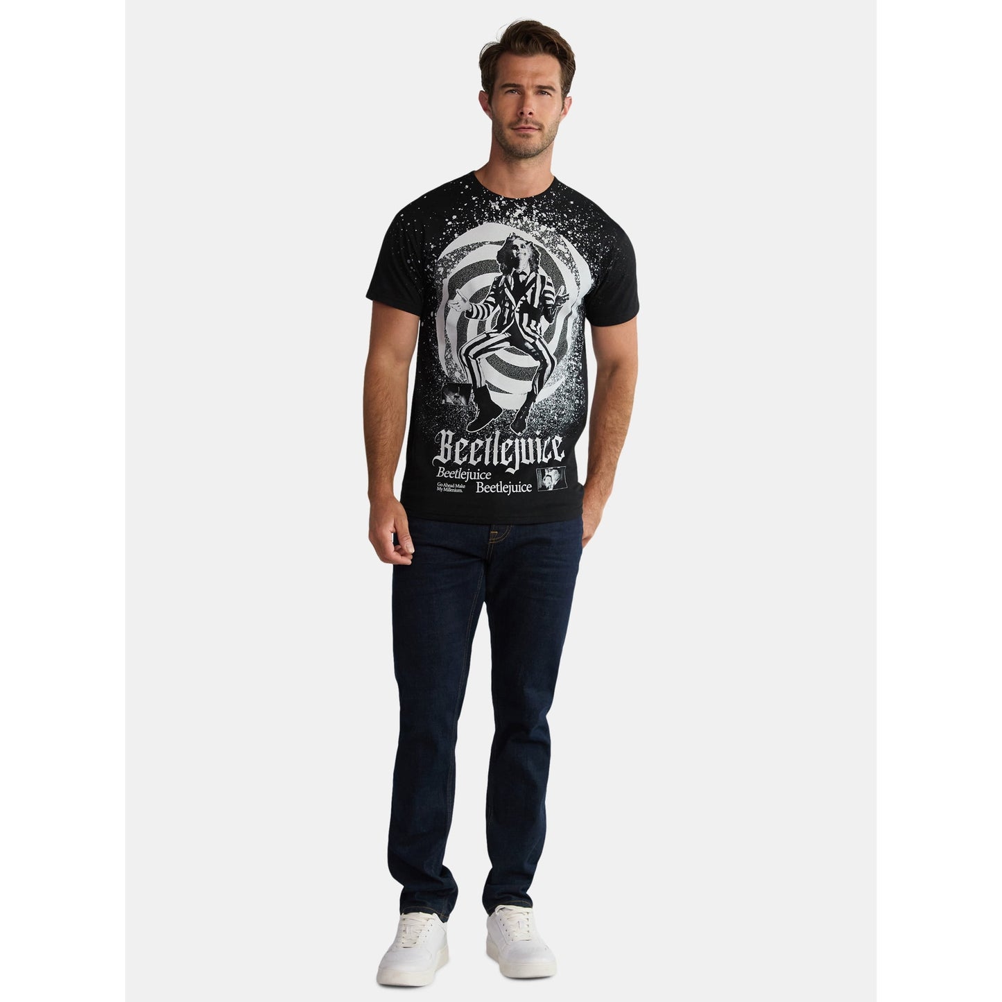Beetlejuice Men's and Big Men's Graphic Tee with Short Sleeves, Size XS