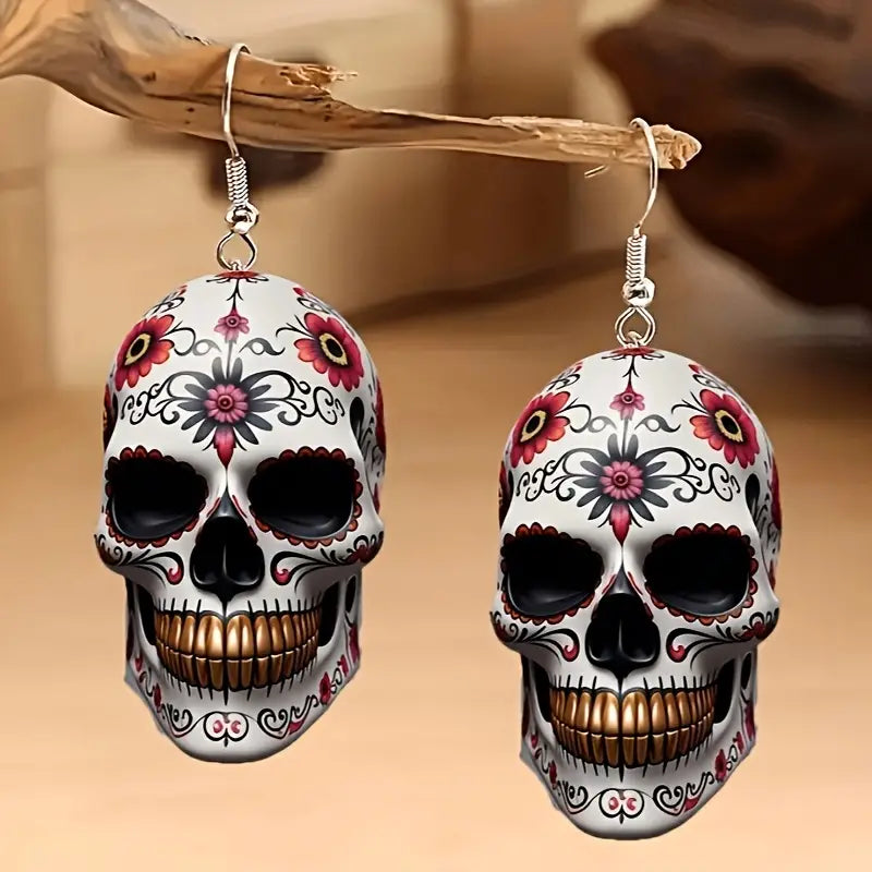 Halloween Acrylic Skull Drop & Dangle Earrings