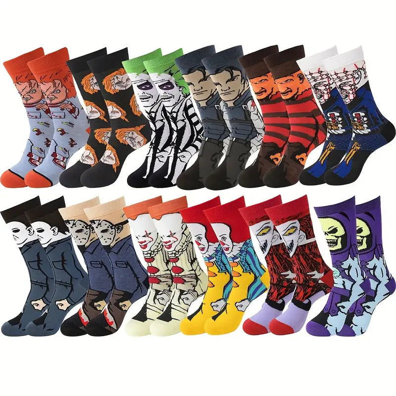 Gothic Cartoon Print Socks