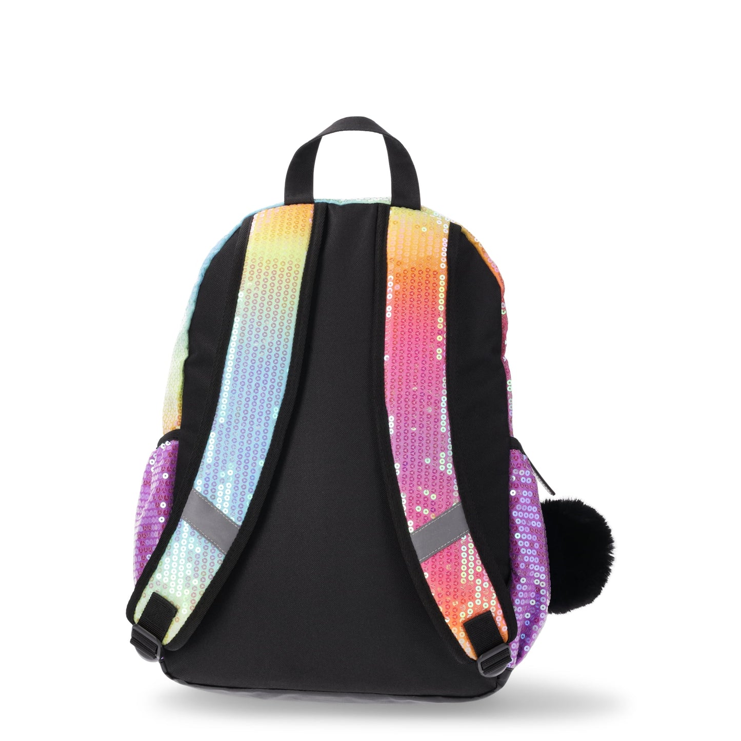 Justice Rainbow Sequin Girls 17" 4-Piece Backpack Set with Lunch Bag, Rainbow