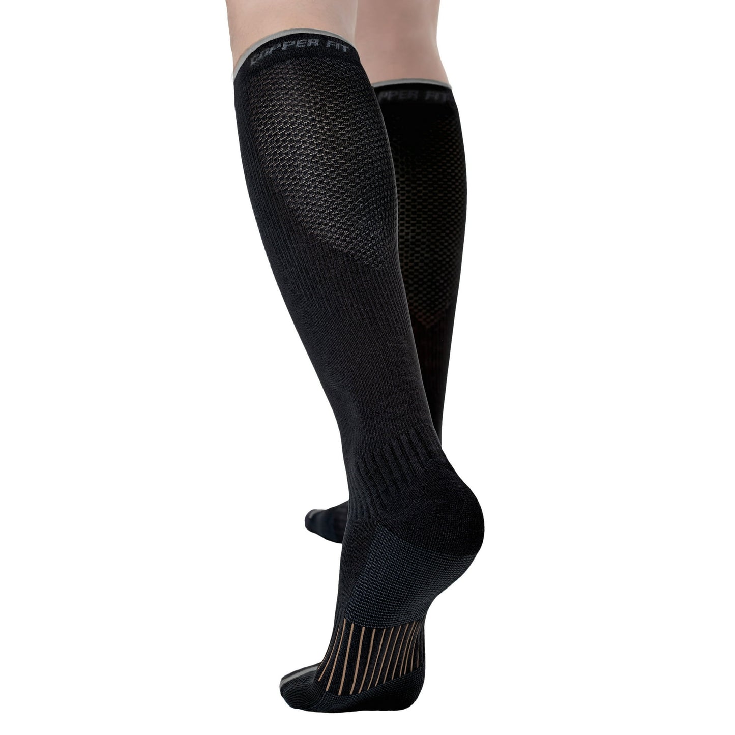 Copper Fit® Work Gear Knee-High Compression Socks, Easy-on/Easy-off Technology, Black, L/XL