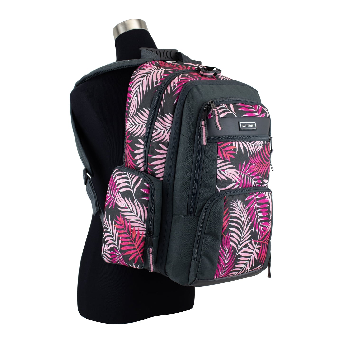 Eastsport Unisex Recycled Expandable Raptor Backpack, Pink Palm