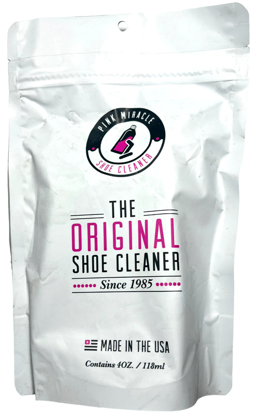 Pink Miracle Shoe Cleaner Kit with Brush - 4 OZ. Fabric Cleaner for Leather, Suede, Nubuck and White Sneakers