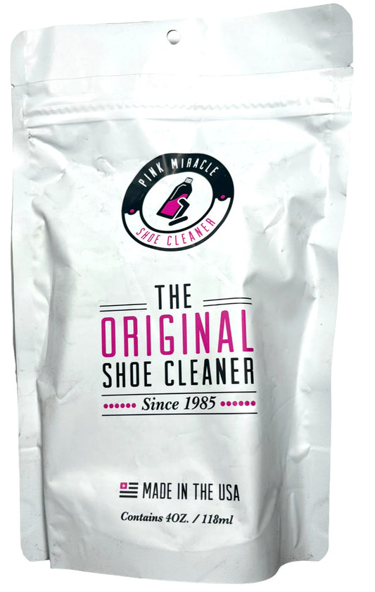 Pink Miracle Shoe Cleaner Kit with Brush - 4 OZ. Fabric Cleaner for Leather, Suede, Nubuck and White Sneakers