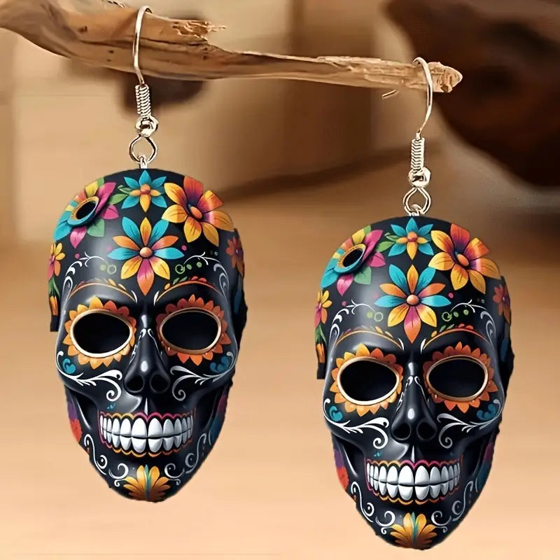 Halloween Acrylic Skull Drop & Dangle Earrings