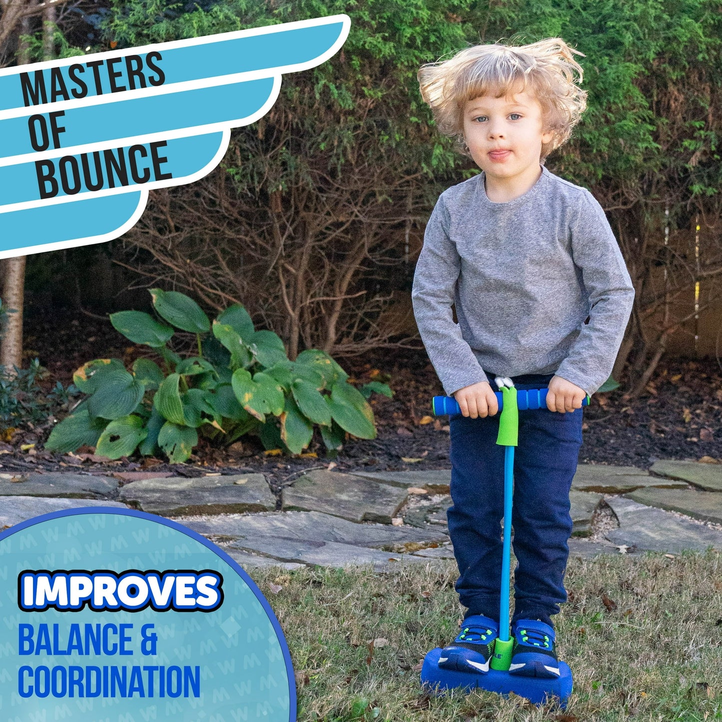 Waddle Foam Pogo Hopper, Kids Fun and Safe Pogo Stick, Blue